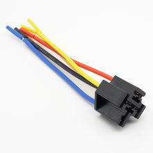 Load image into Gallery viewer, 1 Pcs Car copper bold 5 plug 5-pin 12cm Line length 6.3MM terminal relay base socket plug Bakelite relay base seat
