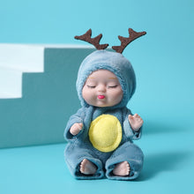 Load image into Gallery viewer, 1 Pieces Sleep Baby Doll Cute Animal Baby Doll 3.5inch Height Simulated Reborn Baby for Children's Toy with Clothes
