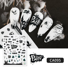 Load image into Gallery viewer, 1 Sheet Halloween Series Nail Sticker Pumpkin Lantern Skeleton Spider Vampire Decals For Nail Art DIY Decoration Tools
