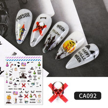 Load image into Gallery viewer, 1 Sheet Halloween Series Nail Sticker Pumpkin Lantern Skeleton Spider Vampire Decals For Nail Art DIY Decoration Tools
