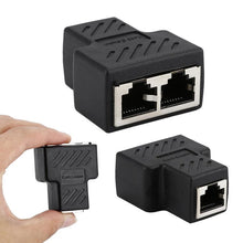 Load image into Gallery viewer, 1 To 2 Way LAN RJ45 Extender Splitter LAN Ethernet Cable Adapter For Internet Cable Connection 1 Input 2 Output Hight Quality
