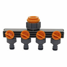 Load image into Gallery viewer, 1"to3/4"to1/2" Female Thread 4 Way Hose Splitters For Automatic Watering Water Pipe Linker Timer Garden Water Irrigation Tool
