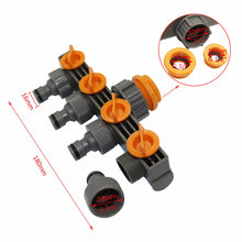 Load image into Gallery viewer, 1"to3/4"to1/2" Female Thread 4 Way Hose Splitters For Automatic Watering Water Pipe Linker Timer Garden Water Irrigation Tool
