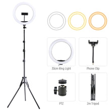 Load image into Gallery viewer, 10 13 inches LED Selfie Ring Light With Tripod Photography Lighting Round Flash Ring Lamp Ringlight for TikTok Youtube Video
