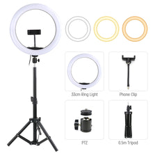 Load image into Gallery viewer, 10 13 inches LED Selfie Ring Light With Tripod Photography Lighting Round Flash Ring Lamp Ringlight for TikTok Youtube Video
