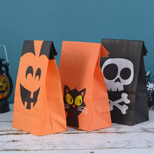 Load image into Gallery viewer, 10/20pcs Halloween Theme Packaging Paper Bags Cookie Candy Bag Wizard Pumpkin Head Gift Bags Home Halloween Party Decorations
