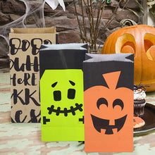 Load image into Gallery viewer, 10/20pcs Halloween Theme Packaging Paper Bags Cookie Candy Bag Wizard Pumpkin Head Gift Bags Home Halloween Party Decorations
