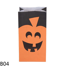Load image into Gallery viewer, 10/20pcs Halloween Theme Packaging Paper Bags Cookie Candy Bag Wizard Pumpkin Head Gift Bags Home Halloween Party Decorations

