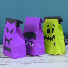 Load image into Gallery viewer, 10/20pcs Halloween Theme Packaging Paper Bags Cookie Candy Bag Wizard Pumpkin Head Gift Bags Home Halloween Party Decorations
