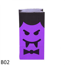 Load image into Gallery viewer, 10/20pcs Halloween Theme Packaging Paper Bags Cookie Candy Bag Wizard Pumpkin Head Gift Bags Home Halloween Party Decorations
