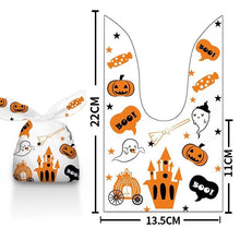 Load image into Gallery viewer, 10/20pcs Happy Halloween Rabbit Ear Plastic Bags Pumpkin Trick Or Treat Cookies DIY Packaging Supplies Kids Gift Baking Decor
