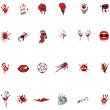 Load image into Gallery viewer, 10/30/48pcs Cool Red Halloween Horror Stickers Laptop Luggage Guitar Skateboard Bike Phone Car Waterproof Sticker Decal Kid Toy
