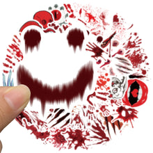 Load image into Gallery viewer, 10/30/48pcs Cool Red Halloween Horror Stickers Laptop Luggage Guitar Skateboard Bike Phone Car Waterproof Sticker Decal Kid Toy
