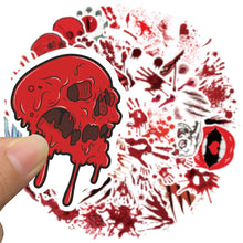 Load image into Gallery viewer, 10/30/48pcs Cool Red Halloween Horror Stickers Laptop Luggage Guitar Skateboard Bike Phone Car Waterproof Sticker Decal Kid Toy
