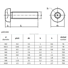 Load image into Gallery viewer, Screws 10/50x M2.5 M3 M4 M5 M6 304 stainless steel Six Lobe Torx Button Round Head with Pin Tamper Proof Anti Theft Security Screw Bolt
