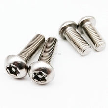 Load image into Gallery viewer, Screws 10/50x M2.5 M3 M4 M5 M6 304 stainless steel Six Lobe Torx Button Round Head with Pin Tamper Proof Anti Theft Security Screw Bolt
