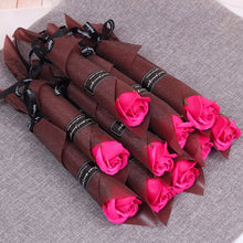 Load image into Gallery viewer, 10/5Pcs Soap Rose Bouquet Valentines Day Gift for Fridend Wedding Bouquet Home Decorations Holding Artificial Rose Flowers
