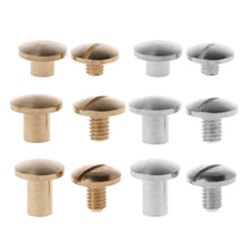 Load image into Gallery viewer, Screws 10 Pairs Brass Chicago Screws Posts Belt Button for Leather Bookbinding Crafts

