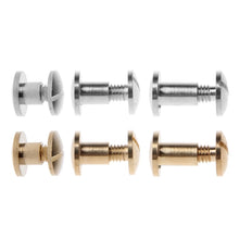 Load image into Gallery viewer, Screws 10 Pairs Brass Chicago Screws Posts Belt Button for Leather Bookbinding Crafts

