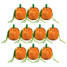 Load image into Gallery viewer, 10 Pcs Pumpkin Gift Bags Little Hallowee Gift Bags With Drawstring Thanksgiving Pumpkin Candy Bags For Gift Goodies Candy Snacks
