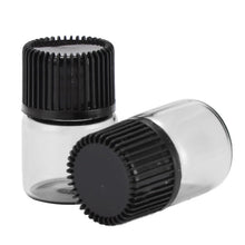 Load image into Gallery viewer, 10pcs PVC Amber Essential Oil Bottle 1/2/3 ML Thin Glass Small Brown Perfume Oil Vials Sample Test Bottle With Orifice Reducer
