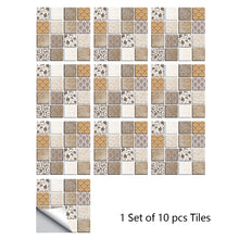 Load image into Gallery viewer, 10pcs/set Cream Marble Frosted Tiles Floor Wall Sticker Kitchen Bathroom Home Renovation Wallpaper Non-slip Beige Wall Decals
