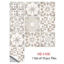 Load image into Gallery viewer, 10pcs/set Cream Marble Frosted Tiles Floor Wall Sticker Kitchen Bathroom Home Renovation Wallpaper Non-slip Beige Wall Decals
