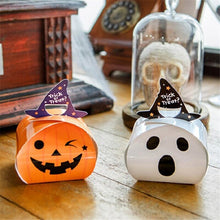 Load image into Gallery viewer, 10pcs Halloween Candy Box Paper Gift Boxes Trick or Treat Kids Gift Pumpkin Ghost Candy Bags Halloween Party Decoration Supplies
