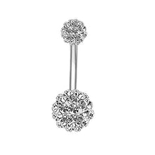 Load image into Gallery viewer, Sexy Halter Belly Button Ring Oreja 14G Double Round Cubic Zirconia 316L Surgical Steel Belly Piercing Jewelry
