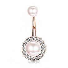 Load image into Gallery viewer, Sexy Halter Belly Button Ring Oreja 14G Double Round Cubic Zirconia 316L Surgical Steel Belly Piercing Jewelry
