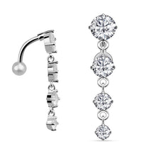 Load image into Gallery viewer, Sexy Halter Belly Button Ring Oreja 14G Double Round Cubic Zirconia 316L Surgical Steel Belly Piercing Jewelry
