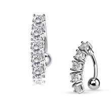Load image into Gallery viewer, Sexy Halter Belly Button Ring Oreja 14G Double Round Cubic Zirconia 316L Surgical Steel Belly Piercing Jewelry
