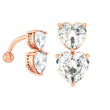 Load image into Gallery viewer, Sexy Halter Belly Button Ring Oreja 14G Double Round Cubic Zirconia 316L Surgical Steel Belly Piercing Jewelry
