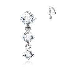Load image into Gallery viewer, Sexy Halter Belly Button Ring Oreja 14G Double Round Cubic Zirconia 316L Surgical Steel Belly Piercing Jewelry
