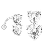 Load image into Gallery viewer, Sexy Halter Belly Button Ring Oreja 14G Double Round Cubic Zirconia 316L Surgical Steel Belly Piercing Jewelry
