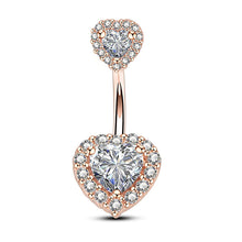 Load image into Gallery viewer, Sexy Halter Belly Button Ring Oreja 14G Double Round Cubic Zirconia 316L Surgical Steel Belly Piercing Jewelry
