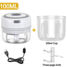 Load image into Gallery viewer, 100/250mL Mini Electric Garlic Chopper USB Charging Ginger Masher Machine Sturdy Durable Chili Vegetable Crusher Kitchen Tool
