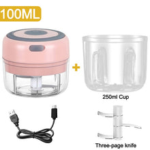 Load image into Gallery viewer, 100/250mL Mini Electric Garlic Chopper USB Charging Ginger Masher Machine Sturdy Durable Chili Vegetable Crusher Kitchen Tool
