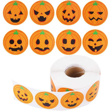 Load image into Gallery viewer, 100-500pcs Halloween Skeleton Round Sticker Envelope Sealing Labels Candy Bag Sticker Halloween Decoration Decor Pumpkin
