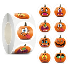 Load image into Gallery viewer, 300-500pcsHalloween Pumpkin Ghost Round Handmade Packaging Sealing Label Sticker DIY Halloween Gift Stickers Halloween Decor
