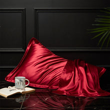 Load image into Gallery viewer, Pure silk pillowcase real silk pillowcase natural silk pillowcase mulberry silk pillow case silk pillowcase
