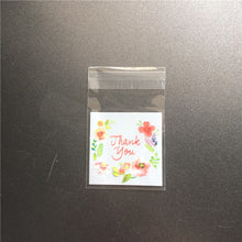 Load image into Gallery viewer, 100pcs/lot 4 sizes Flower Plastic Self Adhesive Cookie Packaging Bag Wedding Candy Gift Decoration Bag Thank you Bags
