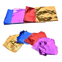 Load image into Gallery viewer, 100pcs/set Crepe Paper Sheets Candy Chocolate Sweets Confectionary Square Foil Wrapper Package Paper Sweets Tinfoil Lolly Party
