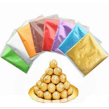 Load image into Gallery viewer, 100pcs/set Crepe Paper Sheets Candy Chocolate Sweets Confectionary Square Foil Wrapper Package Paper Sweets Tinfoil Lolly Party
