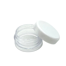 Load image into Gallery viewer, 100pcs 2g/3g/5g/10g/15g/20g Empty Plastic Cosmetic Makeup Jar Pots Transparent Sample Bottles Eyeshadow Cream Lip Balm Container
