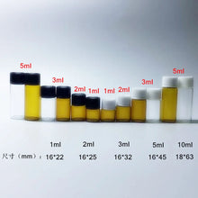 Load image into Gallery viewer, 100pcs 1ml/2ml/3ml/5ml Empty Dram Amber Glass Essential Oil Bottle Thin Glass Small Amber Perfume Oil Vials Sample Test Bottle
