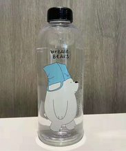 Load image into Gallery viewer, 1000ml Plastic Straw Cartoon Frosted Leak Proof Panda Bear Pattern Transparent Water Cup Sports Drink Cup
