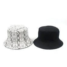 Load image into Gallery viewer, Snake Pattern Bucket Hat Men and Women Street Trendy Double-Sided Wear Hip Hop Hat Travel Sun-Proof Basin Hat
