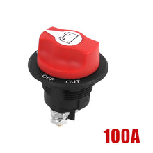 Load image into Gallery viewer, 100A Car Battery Rotary Disconnect Switch Safe Cut Off Isolator Power Disconnecter for Motorcycle Truck Marine Boat RV
