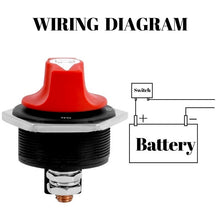 Load image into Gallery viewer, 100A Car Battery Rotary Disconnect Switch Safe Cut Off Isolator Power Disconnecter for Motorcycle Truck Marine Boat RV
